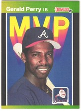 1989 Donruss Gerald Perry #BC-24 Print Line Error Across Top of Card!