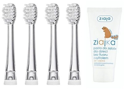4x Baby Brush Replacement Brush Heads 18-36m + Children's Toothpaste