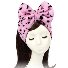 Women Fashion Lovely Soft Carol Fleece Bowknot Bow Makeup Cosmetic Shower Elasti