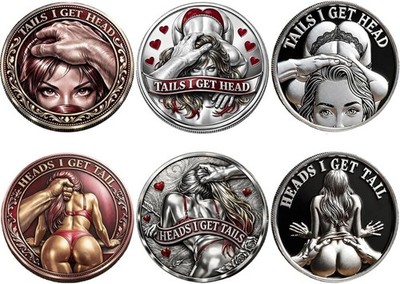  3PCS Heads I Get Tail Coin, Tails I Get Head Coin, Funny ''Heads or Tails'' Nove