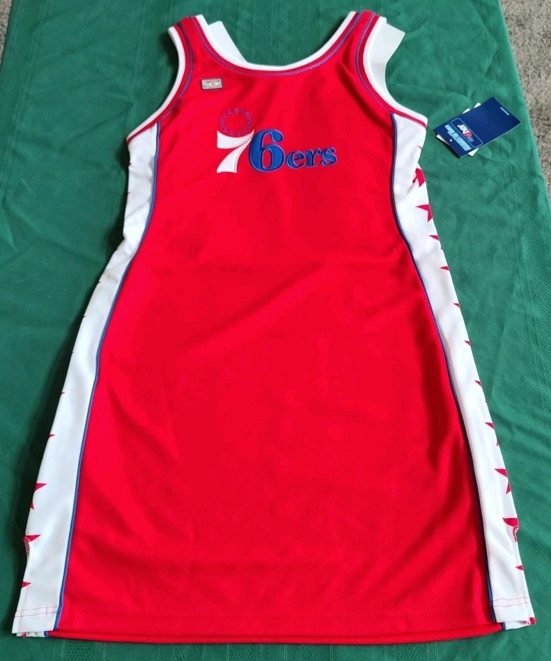 Nba Sixers Jersey Dress Y2K Philadelphia 76ers Jersey Dress NWT Hardwood  Classics Size XL
