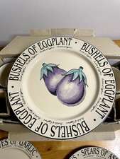 Vtg Market Garden 20 Piece Set Stoneware plates cups bowls * Asparagus * Radish