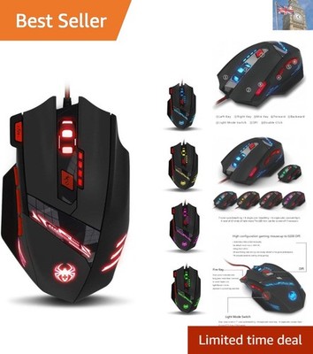 T90 Optische Gaming Maus - 9200 DPI Empfindlichkeit & programmierbare LED RGB Lichter