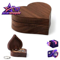 Ringbox Hochzeit Holz Herzform SchmuckkäStchen FüR Verlobungsring Weihnachten