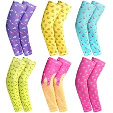 6 Pair Baseball Arm Sleeves Ice Cream Drip Palm Tree Sun Protection Cute Style