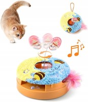 Interaktives Elektrisches Donut-Katzenspielzeug Mit Drehbarer Feder