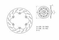 Brembo Serie Oro Bremsscheibe Starr - 68B407E9