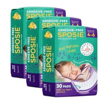 Sposie Overnight Diaper Booster Pads, Stops Leaks For Sizes 4-6, White