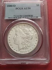 1880-O Morgan Silver Dollar PCGS AU50