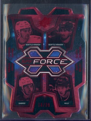 2022-23 SPx Force Red #RCS Shane Wright/Matty Beniers/Owen Power/Matt Boldy /30