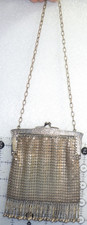 Antique Mesh Purse Art Nouveau Deco G Silver Victorian Chain Link Flapper