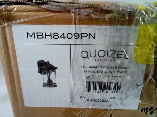 Quoizel Lighting{MBH8409PN} Palladian Bronze Finish {W9" x H14.5 x DP10"} 1PC - Picture 5 of 5