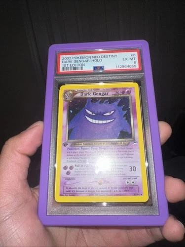 😈 2002 POKEMON NEO DESTINY 1ST ED #6 DARK GENGAR-HOLO PSA 6