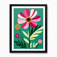 Cut Out Style Flower Art Cosmos 3 A Framed Wall Art Poster Canvas Print Picture