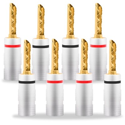 YARCHONN BFA Banana Plugs Speaker Connectors, Gold Plated 4mm 