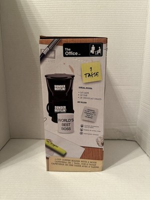 The Office Single Cup Coffee Maker Gift Set with 2 Mugs