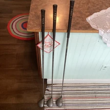 Lion Tour MGI Stainless Golf Clubs 1, 3 & 5 Lion Chrome Steel Shafts Stiff.