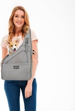 Small Dog Sling Carrier Bag, Hands-Free Dog Carrier Sling with Safety Buckle,...