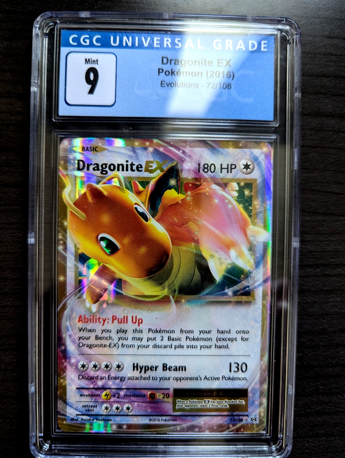 CGC Graded 9 MINT  Dragonite EX 72/108 XY Evolutions Pokemon Card