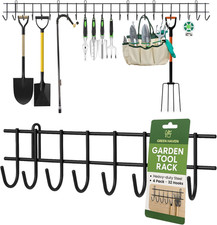 Garden Tool Storage Rack 160Cm - Heavy-Duty Metal Organiser for Shed Accessories