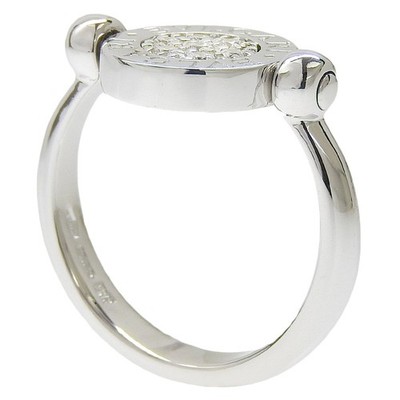 Bvlgari Flip Ring 18K White Gold With Diamonds And Onyx Silver