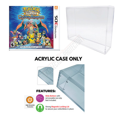 1 UV PROTECTED Acrylic Case with Magnetic Lid Non-Skid Feet Nintendo 3DS Game