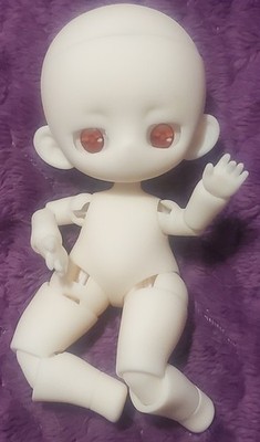 Mini 5 Inch BJD Chunky Kawaii Doll With Pink Eyes For Custom OOAK Articulated 