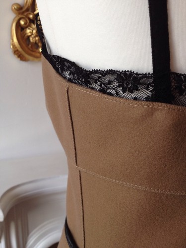 Authentic PRADA Camel Beige Dress Black Lace FR36 UK8 Made In Italy NWT Stunning - Picture 6 of 8