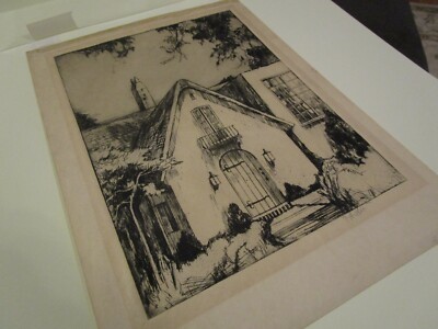 VTG Edward Hopler? Etching FRONT DOOR signed E. Earl Horter?