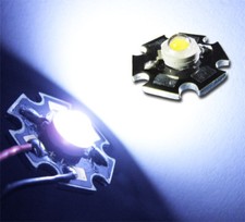 Stück 3W Power LED weiß 20000K, 260 lm, Uf=3,2V, Imax=700mA, Star