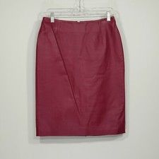 Spiegel Pink Burgundy Leather Pencil Skirt Women's Size 4