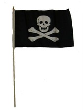 12x18 12"x18" Jolly Roger Pirate No Patch Stick Flag Staff 100D