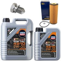 MotoröL Filter Set 4210 0W-30 Liqui Moly 6 Liter + Schraube FüR Seat Leon 2.8