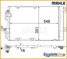 Condenser, air conditioning Behr Mahle AC378000S for Opel