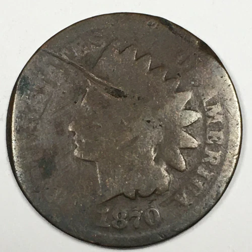 1870 United States Indian Head Cent Penny - About Good (AG) KM#90a - 5149-PC