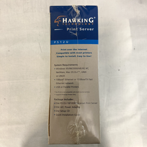 Hawking Technology PS12U Internet Print Server 3-Port, 2x USB, 1x Parallel NIB - Picture 5 of 5