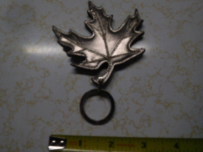 Vintage Silver Maple Leaf Canada Key Chain