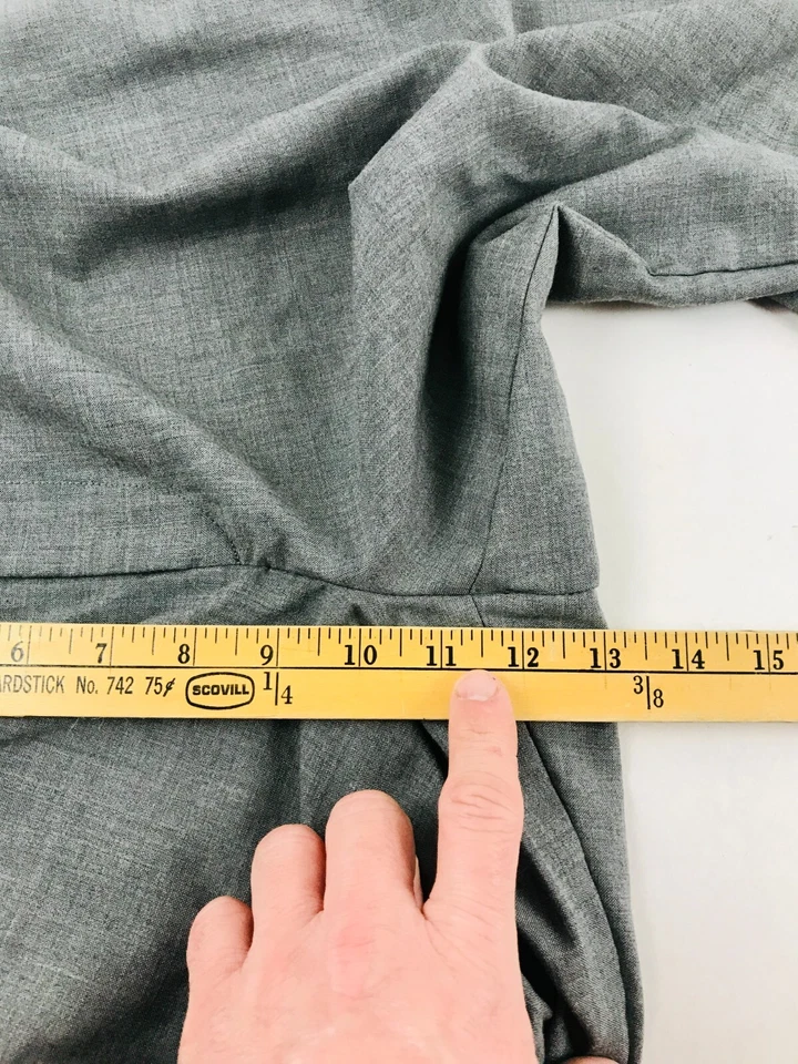 Pantalones de vestir Lands' End, para mujer talla 33, gris, 100 % lana, pierna recta Foto 4 de 4