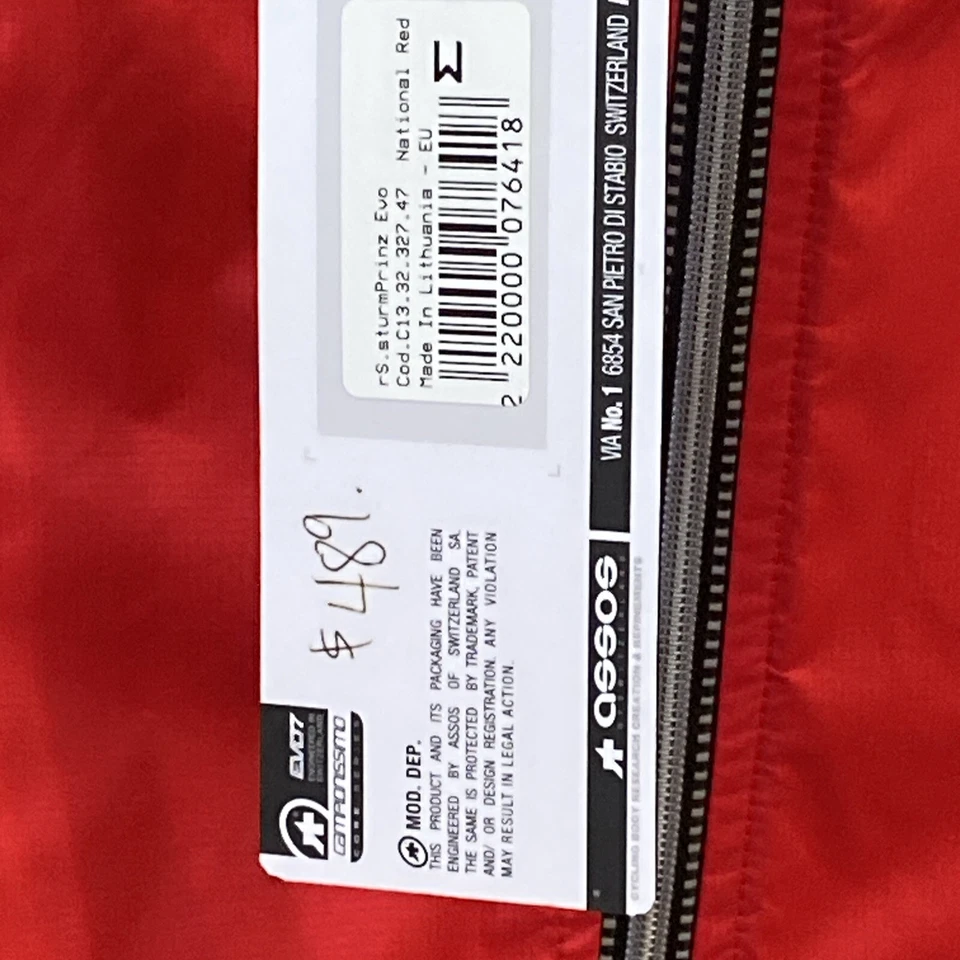 ASSOS rS.sturmPrinz EVO Jacket National Red with Black Men's Medium - Image 2 of 4