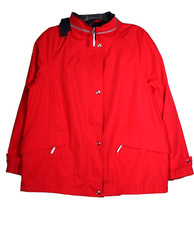 Mackintosh Women's Xl New Red Jacket Removable Hood Zip Pockets