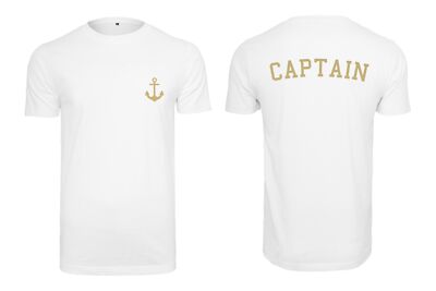 Mister Tee Herren T-Shirt Captain Anker Tee Front- und Backprint Übergrößen