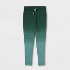 Cat & Jack Boys Dark Green Cozy French Terry Knit Drawstring Jogger Pants XXL