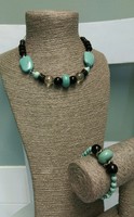 Natural Turquoise Semi Precious Stone Statement Necklace With Bracelet Jewellery Natural Turquoise Semi Precious Stone Statement Necklace With Bracelet Jewellery