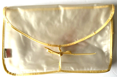 Vintage EXYLIN  Lingerie Bag Clear Vinyl McCoy Jones&Co Chicago w Gold Trim Ties