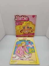Vintage Barbie 1983 Sticker Album Over 100 Stickers Done