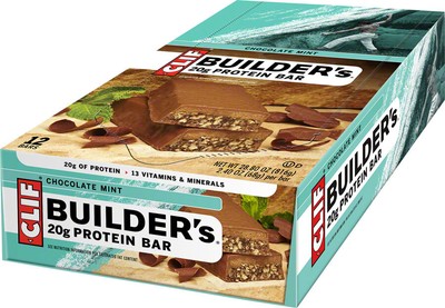 Clif Builder's Bar for Quick Recovery After Exercise: Chocolate Mint Box of 12