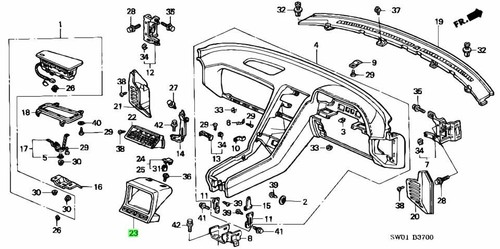 HONDA NSX NA1 Navigation Display Outlet Pod Case 77610-SL0-N55ZA OEM - Foto 2 di 2