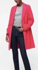 J.crew Uk Size 22 Daphne Topcoat Boiled Italian Wool In Bright Pink