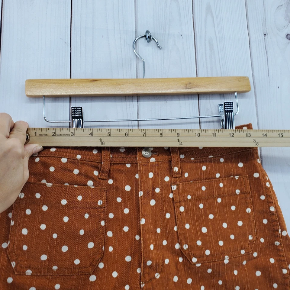 Pantalones Cortos MADEWELL Mujer 26 Chino Cremallera Frontal Naranja Quemado Blanco Lunares Foto 4 de 4