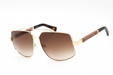 PORTA ROMANA COLLECTION 1966 100B GOLD WOOD AVIATOR SUNGLASS MADE IN ITALY